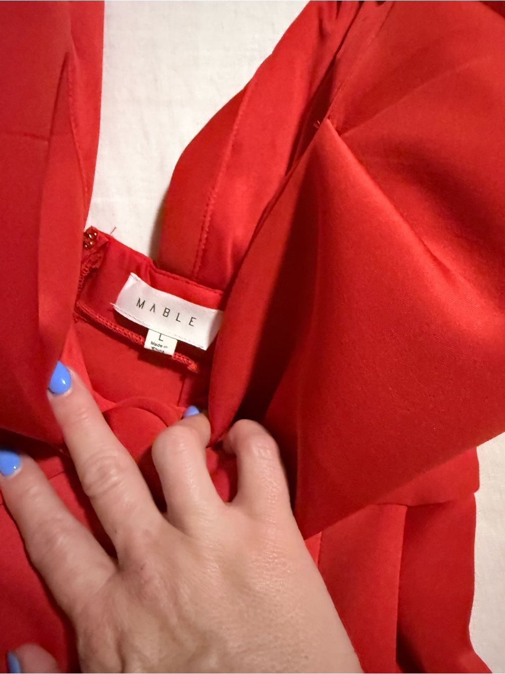 Red Ruffle Deep V Mini Dress - Picture 4 of 4